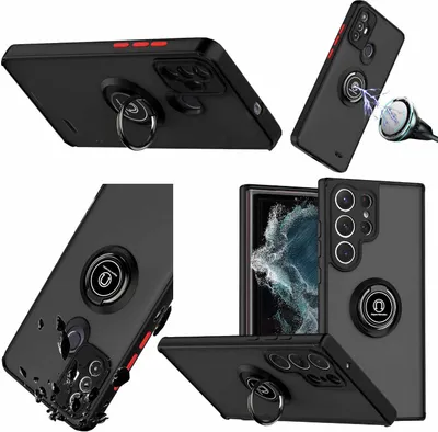Image de Étui de protection pour Samsung Galaxy S23 Ultra en TPU / PC avec anneau, design original, neuf