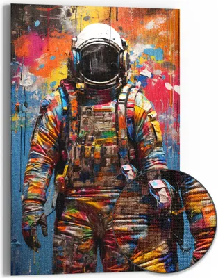 Produktbild von DEQOART Hybrid Leinwand Bild 60x90 cm 'Künstlerische Erkundung' Wandbild Glas flach modern