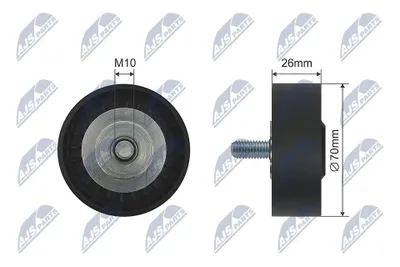 Produktbild von NTY Umlenkrolle Keilriemen RNK-BM-036 für BMW 5 Limousine (E60) 26mm 70mm