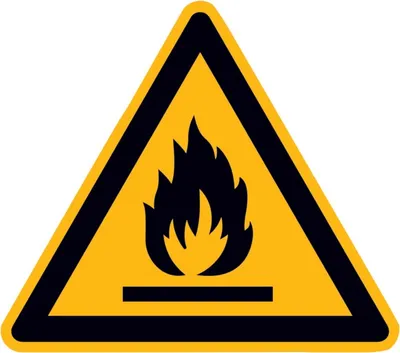 Produktbild von Warnung feuergef. StoffenPVC-Folie, selbstklebend