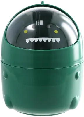 Image de Petite poubelle verte avec couvercle pour la cuisine ou la salle de bains