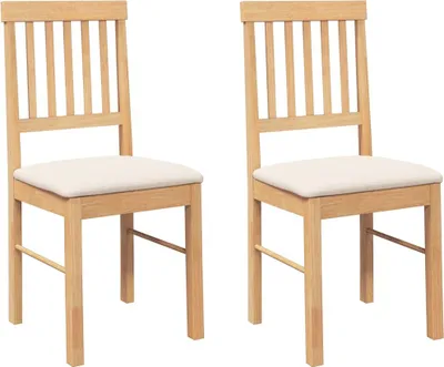Immagine prodotto di vidaXL Sedie da pranzo con cuscino 2 pz. Legno massiccio di gomma