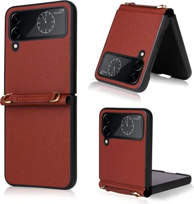 Produktbild von König Design Hülle kompatibel mit Samsung Galaxy Z Flip4 5G Kunststoff Soft Handyhülle - Handy Case Braun