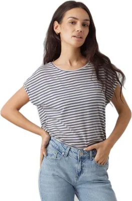 Produktbild von Vero Moda VMAVA T-Shirt,10284469,L, T-Shirt, Erwachsener, Weiblich, Blau, L, Rundkragen