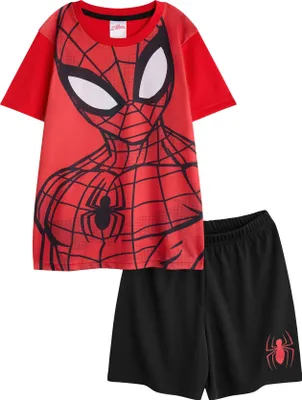 Produktbild von Spider-Man - Schlafanzug mit Shorts für Jungen NS8781 (116) (Rot/Schwarz)