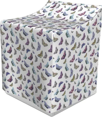 Produktbild von ABAKUHAUS Schmetterling Waschmaschienen und Trockner Bezug, Bunte Schmetterlinge, Dekorativer Bezug aus Stoff, 70x75x100 cm, Mehrfarbig