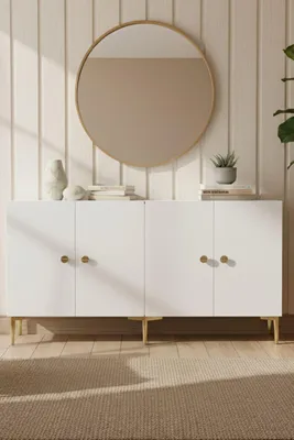Produktbild von Skye Decor, Hochwertiger Konsolentisch, 100% Melamin, Weiß & Gold, 150 cm | 12345