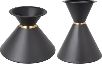Produktbild von Metall Tischgestell DIY Sanduhrform Tischbasis H: 40 cm + 49 cm Schwarz Ohne Platte 2er Set