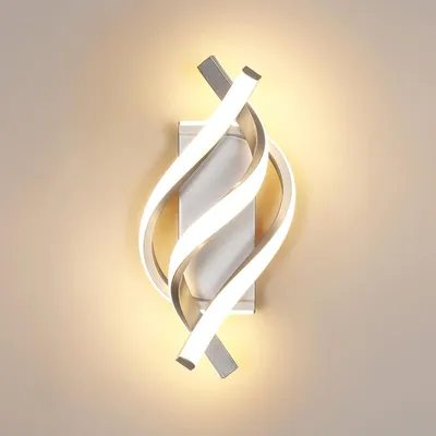 Immagine prodotto di Lampada da parete LED moderna, 22W, 2500 lumen, colore argento, per interni