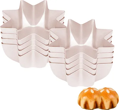Image de CANDeal Moule à pâtisserie antiadhésif en forme d'octogone pour la cuisson au four AirFryer, Moules à gâteaux en forme d'étoile, Moules à gelée (8pcs)