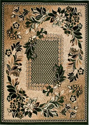 Image de Tapis ATLAS Design Fleurs beige vert 180 x 250 cm
