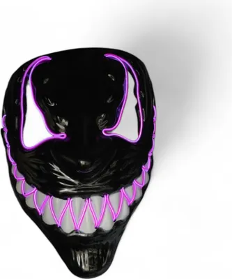 Produktbild von LED Horror Void Masken verschiedene Farben Halloween Grusel freaky Lila