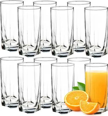 Obrázok produktu pre Poháre na nápoje – Sada pohárov na džús – Objem 380 ml na pohár – 12-dielna sada – Sklo –  podľa FCM