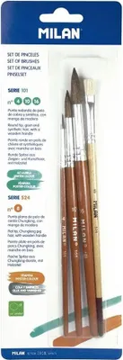 Produktbild von Milan 3 Rundpinsel Im Blister Braun  Braun One Size