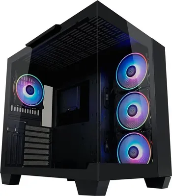 Produktbild von LC-Power 809B, Midi Tower, PC, Schwarz, ATX, EATX, micro ATX, Mini-ITX, Metall, Kunststoff, Gehärtetes Glas, Gaming