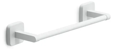 Produktbild von Handtuchhalter 30 cm mattweiß zur Wandmontage, Schrauben oder Klebeband, Edelstahl & Cromall, Serie Tahiti
