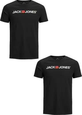Produktbild von JACK & JONES 2er-SET Herren T-Shirt Kurzarm Plus Size Logo Shirt  Größe: XXL