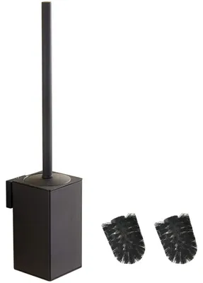 Image de Solidchoice - Support mural carré pour brosse de toilette - Noir