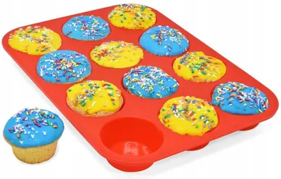 Produktbild von Rossner 12er Silikon Muffinform für Muffins Backform