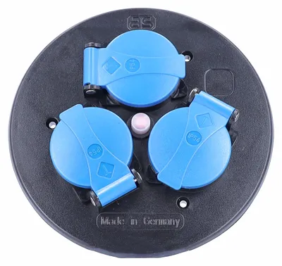 Produktbild von 3-fach Steckdoseneinsatz für Kabeltrommel Klappdeckel Schutzkontakt 230V IP44