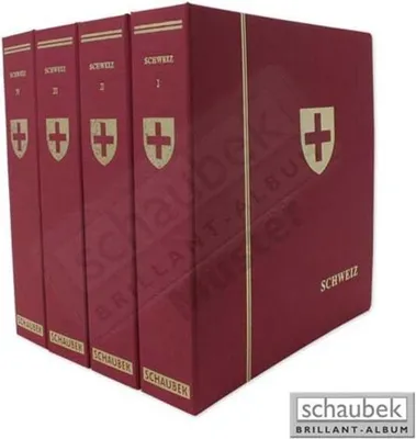 Produktbild von Schaubek dsp801 Ganzleinen-Schraubbinder mit Länder- und Wappenprägung auf Rücken und Vorderseite Schweiz