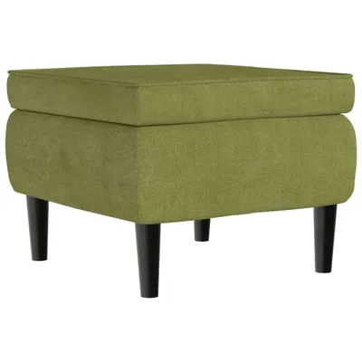 Immagine prodotto di Poggiapiedi con Gambe in Legno Verde Chiaro in Velluto