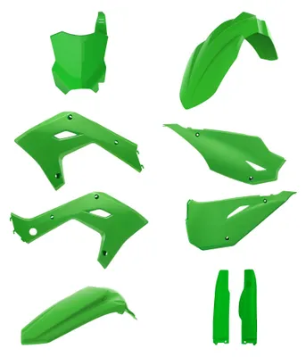 Imagen del producto de Juego completo de piezas de plástico para Kawasaki KX125/250, modelos del 2003 al 2008, diseño renovado, color verde