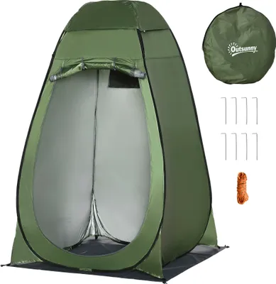 Produktbild von Duschzelt, Outdoor Umkleidekabine, faltbar, inkl. Tragetasche, 126 x 124 x 189 cm, Dunkelgrün