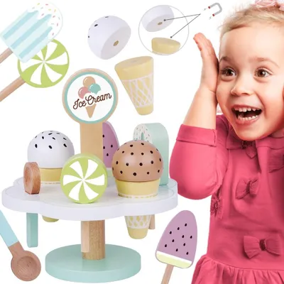 Immagine prodotto di Tooky Toy Gelato magnetico in legno su supporto