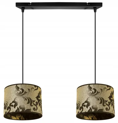 Image de Suspension, lustre, abat-jour, motif doré