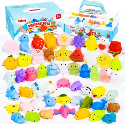 Productafbeelding van Mochi squishy toys mini kawaii squishies - Set van 80 - Feestgunst - Verjaardag - Cadeau - Pasen - Goodie bags