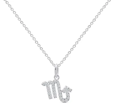 Productafbeelding van 925 Sterling zilveren ketting met dierenriemteken voor dames, met zirkonia. Sterrenbeeldkettingen