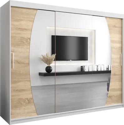 Produktbild von Kleiderschrank, Schiebetürenschrank Schlafzimmer, Schrank mit Spiegel ELYPSE 250 cm