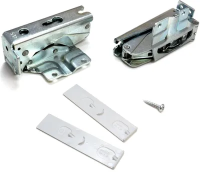 Produktbild von Türscharnierset (Kit) oben+unten kompatibel zu Kühlschränke AEG, Bosch / Siemens 481147, Miele 2285121, Quelle