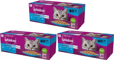 Produktbild von Whiskas Nassfutter für ausgewachsene Katzen Fisch-Auswahl in Gelee 120 Beutel à 85 g (10,2 kg)