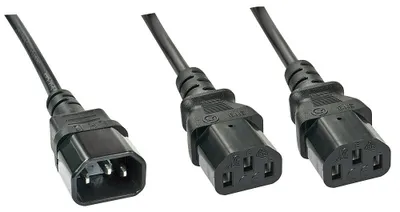 Produktbild von LINDY IEC-Netzkabel C14 an 2x IEC C13 1m