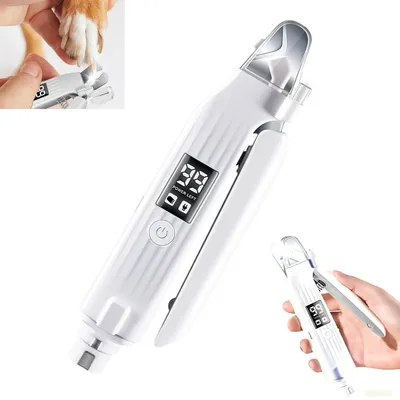 Produktbild von 2-in-1 Krallenschneider & Trimmer für Hunde und Katzen, mit LED-Licht , wiederaufladbar, wasserdicht, für Pfoten, Ohren, Augen, Gesicht und Po
