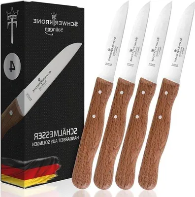 Obrázok produktu pre Kuchynský nôž s bukovou rukoväťou – univerzálny nôž zo Solingenu – nôž na zeleninu – nerezová oceľ, 3 palce – (43 palcov, univerzálny)