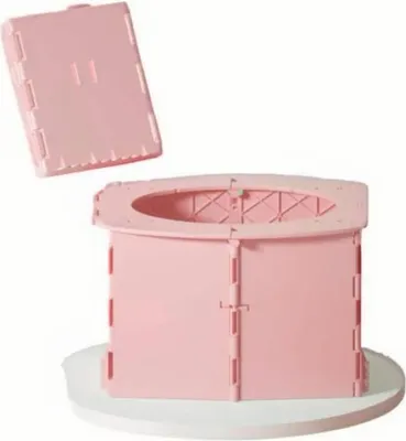 Produktbild von Tragbare Toilette für Kinder, wiederverwendbare faltbare Toilette für Kleinkinder, tragbares Töpfchen für Autoreisen, Outdoor-Camping mit – Pink