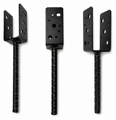 Imagen del producto de Soportes para postes, color , para fijación en hormigón, dimensiones 100 x 60 x 45 x 3,5 mm, pack de 4 unidades., Imagen generada por IA