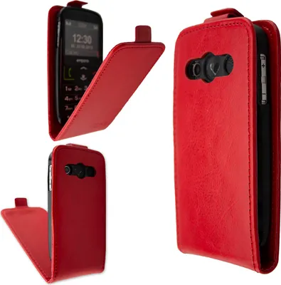 Obrázek produktu pro caseroxx pouzdro na mobil Knock Cover kompatibilní s Emporia Euphoria V50 / Active V50 4G, pouzdro na smartphone Knock Cover v červené barvě
