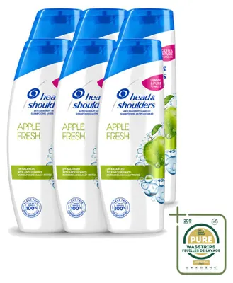 Immagine prodotto di 6 flaconi di shampoo anti-forfora Head & Shoulders Apple Fresh, 1 litro ciascuno, confezione risparmio, 6 pezzi