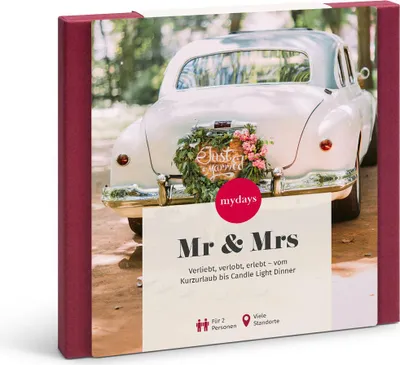 Produktbild von mydays Geschenkbox Zur Hochzeit; Erlebnis verschenken oder selbst erleben; Gutschein für 2 Person(en)