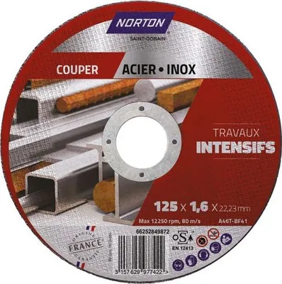 Image de Disque Tronçonner Métal 125mm Norton Coupe Rapide Et Précise Acier - Norton