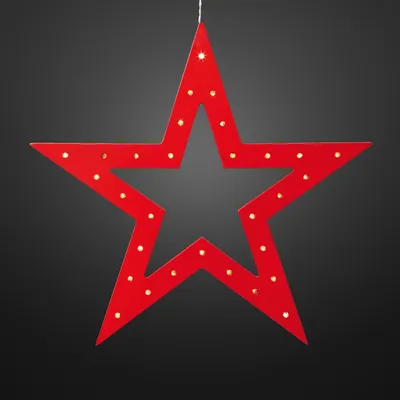 Produktbild von LED-Holzstern rot, 33  LEDs