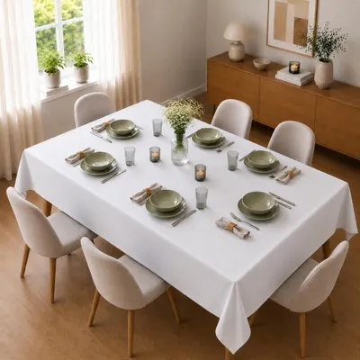 Produktbild von Tischdecke 130 x 225 cm für Küche & Esstisch in Weiß