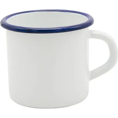 Obrázek produktu pro Becher Email, weiß/blau, Inhalt: 0,35 Liter, Höhe: 80 mm, ø: 80 mm