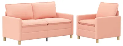 Produktbild von vidaXL Sofa Set 2 stk. Rosa Stoff