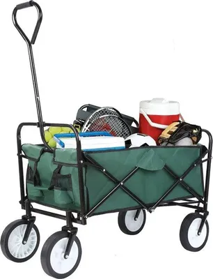 Image de Chariot de transport pliable, capacité de charge 80 kg, vert, en acier