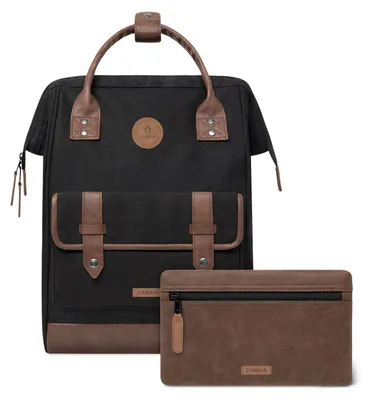 Image de CABAIA sac à dos de loisirs sac à dos pour ordinateur portable Adventurer Waxed Coton Backpack 18L Trogir noir